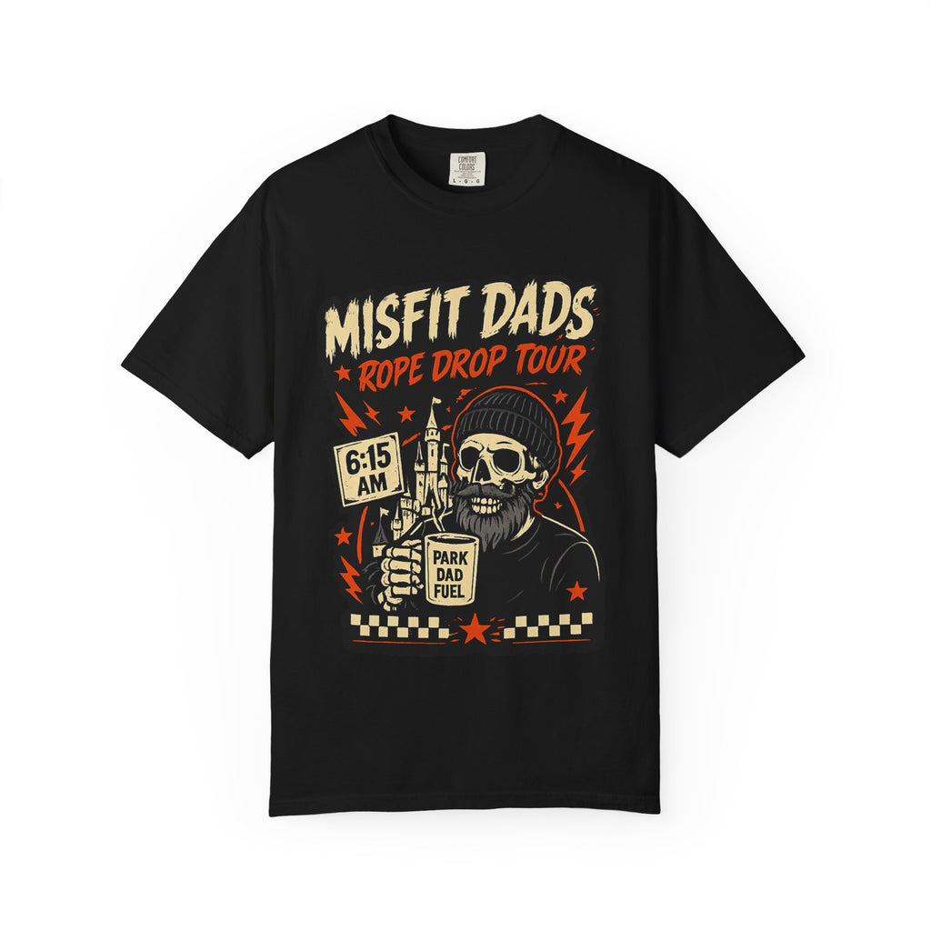 Misfit Dads Rope Drop Tour Shirt | Theme Park Dad Tee | Comfort Colors 1717 | Elder Emo Dad Gift | Pop Punk Family Vacation Shirt