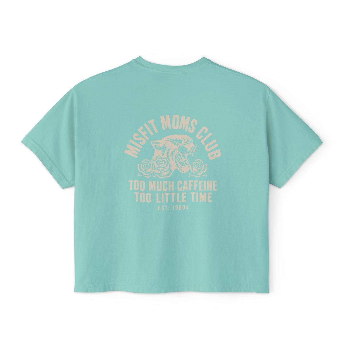 Misfit Moms Club | Too Much Caffeine, Too Little Time | Women's Boxy Crop Tee