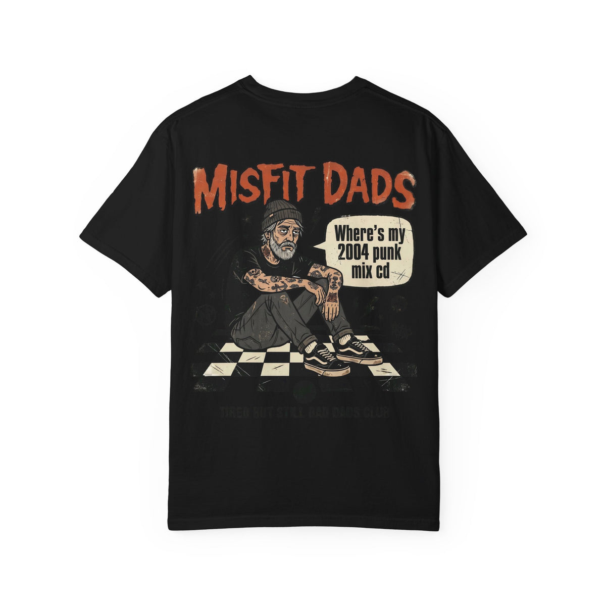 Misfit Dads Where's My 2004 Punk Mix CD T-Shirt | Punk Dad Tee