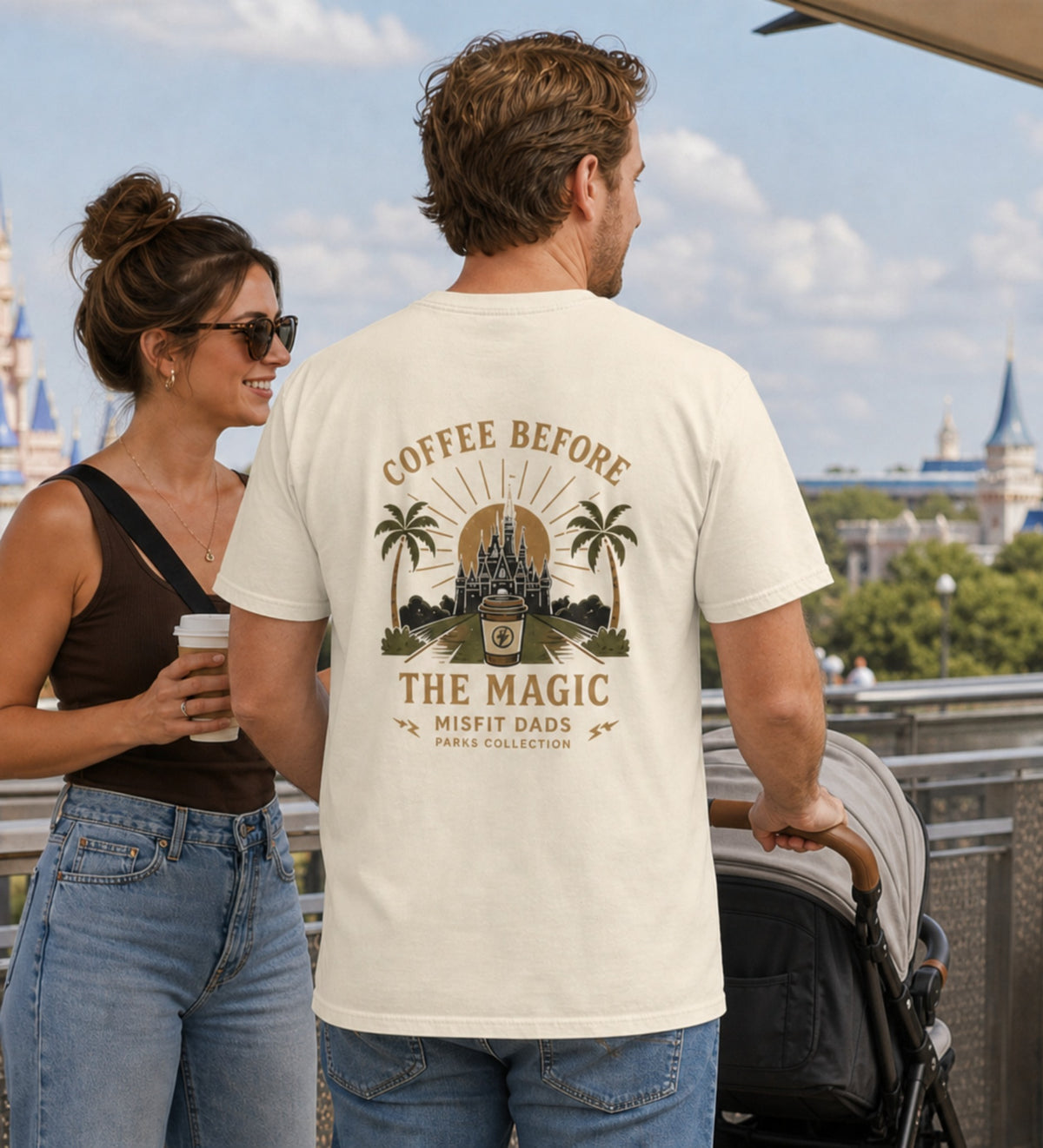 Coffee Before the Magic T-Shirt | Disney Castle Coffee Design
