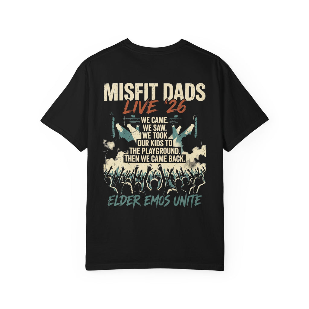 Misfit Dads Live '26 band tee T-Shirt | Elder Emos Unite, Concert Crowd Design
